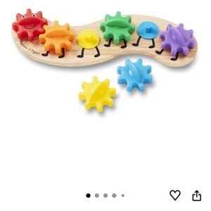 Melissa & Doug Wooden Gear Toy with Red, Yellow, Green, Blue, Purple